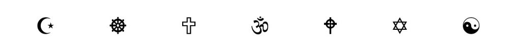 Different religious symbols